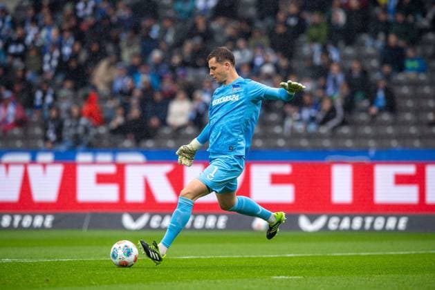 Fussball, Herren, Saison 2025 2026, 2. Bundesliga (8. Spieltag), Hertha BSC - SC Preußen Münster, Torhüter Tjark Ernst (Hertha BSC), 04.10. 2025, Copyright: xSebastianxRäppold MatthiasxKochx