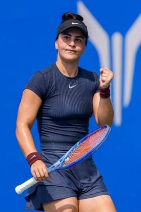 WUHAN, CHINA - OCTOBER 05: Bianca Andreescu of Canada reacts in the Women s Singles Qualifying second round match against Anastasia Zakharova on day 2 of 2025 Wuhan Open at Optics Valley International Tennis Center on October 5, 2025 in Wuhan, Hubei Province of China.  Copyright: xVCGx 111595178902