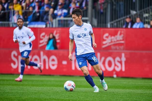 04.10.2025, Fußball, Herren, 2.BL (Bundesliga), Saison 2025 2026, Holstein Kiel - SV Darmstadt 98, 8. Spieltag Hiroki Akiyama Kiel, Holstein-Stadion Holstein-Stadion Schleswig-Holstein Deutschland