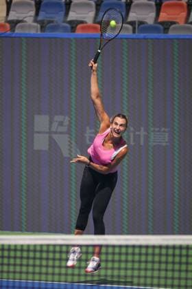 WUHAN, CHINA - OCTOBER 05: Aryna Sabalenka of Belarus attends a training session on day 2 of 2025 Wuhan Open on October 5, 2025 in Wuhan, Hubei Province of China.  Copyright: xVCGx 111595175156