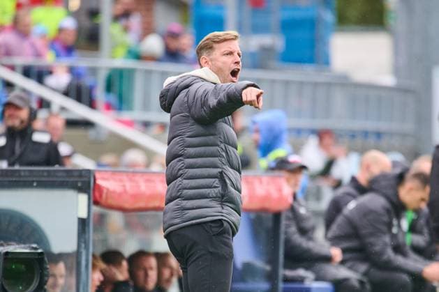 04.10.2025, Fußball, Herren, 2.BL (Bundesliga), Saison 2025 2026, Holstein Kiel - SV Darmstadt 98, 8. Spieltag Trainer Florian Kohfeldt (Darmstadt) Kiel, Holstein-Stadion Holstein-Stadion Schleswig-Holstein Deutschland