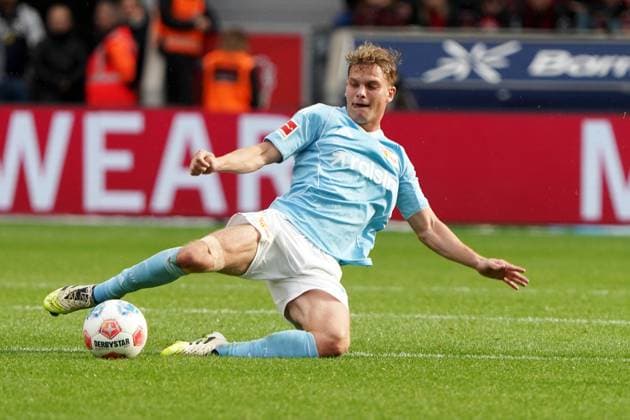 Fussball, 1 Bundesliga, Saison 2025 2026, Bayer 04 Leverkusen- 1.FC Union Berlin 04.10.2025, Bayarena Leverkusen Andras Schäfer, Schaefer, 1.FC Union Berlin , Aktion, Einzelbild