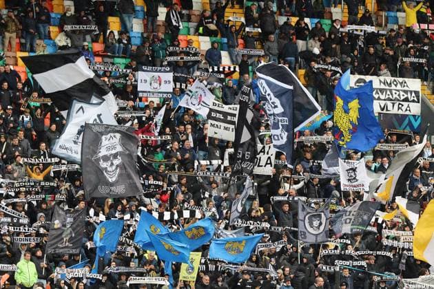 fans during the Serie A soccer match between Udinese and Cagliari at the Bluenergy Stadium in Udine, north east Italy - Sunday, October 05,2026 - soccer  Copyright: xAndreaxBressanutti LaPressex