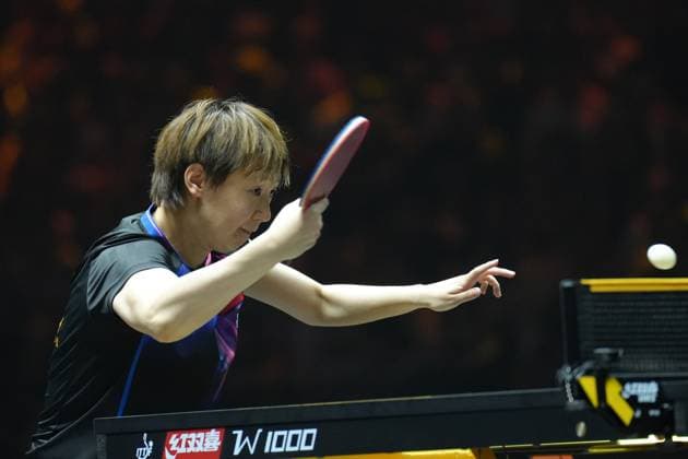 BEIJING, CHINA - OCTOBER 05: Wang Manyu of China competes in the Women s Singles Final match against Sun Yingsha of China on day 11 of the WTT China Smash 2025 at Shougang Park on October 5, 2025 in Beijing, China.  Copyright: xVCGx 111595205614