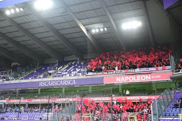 RSC Anderlecht v Standard de Liege - Jupiler Pro League ANDERLECHT, BELGIUM - OCTOBER 05 : Fans of Standard pictured during the Jupiler Pro League match between RSC Anderlecht and Standard de Liege on October 5, 2025 in Anderlecht, Belgium, 05 10 2025 Anderlecht Belgium  Copyright: xPoox