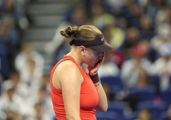 (251005) -- BEIJING, Oct. 5, 2025 -- Amanda Anisimova reacts during the women s singles final match between Amanda Anisimova of the United States and Linda Noskova of the Czech Republic at 2025 China Open tennis tournament in Beijing, China, Oct. 5, 2025. ) (SP)CHINA-BEIJING-TENNIS-CHINA OPEN-WOMEN S SINGLES-FINAL (CN) BaixXuefei 
