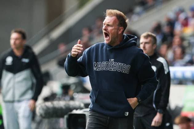 Trainer Markus Fiedler (1. FC Magdeburg) - 2. Fußball Bundesliga Saison 2025-2026 1. FC Magdeburg vs. SV 07 Elversberg in der Avnet Arena in Magdeburg - Fußball,Mann,Männer,Deutschland,05.10.2025