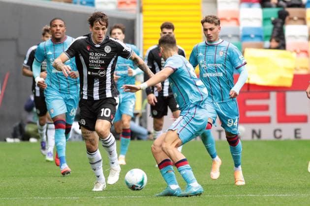 nicol˜ zaniolo during the Serie A soccer match between Udinese and Cagliari at the Bluenergy Stadium in Udine, north east Italy - Sunday, October 05,2026 - soccer  Copyright: xAndreaxBressanutti LaPressex