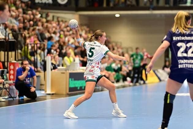 Handball I Frauen I Saison 2025-2026 I 1. HBF I 4. Spieltag I Buxtehuder SV - FRISCH AUF Göppingen I 05.10.2025 Ann Kynast (5, FRISCH AUF Göppingen) Buxtehude Halle Nord Niedersachsen Deutschland Copyright: xLobeca FelixxSchlikisx