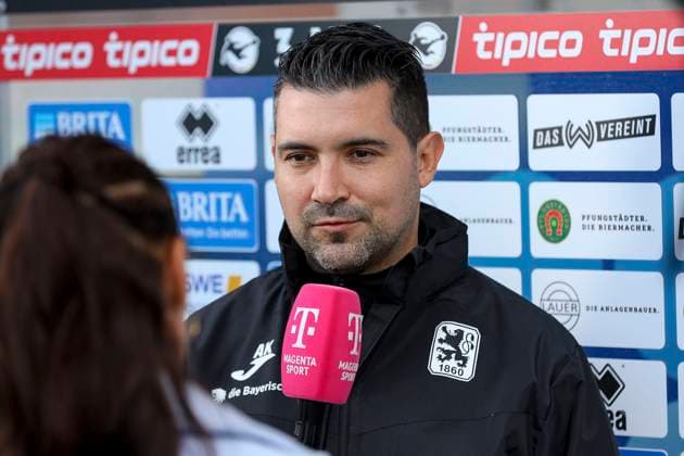 05.10.2025, xavx, Fussball 3.Liga, SV Wehen Wiesbaden - TSV 1860 München v.l. Interimstrainer Alper Kayabunar (TSV 1860 Muenchen) im Interview bei Magenta (DFL DFB REGULATIONS PROHIBIT ANY USE OF PHOTOGRAPHS as IMAGE SEQUENCES and or QUASI-VIDEO) Wiesbaden