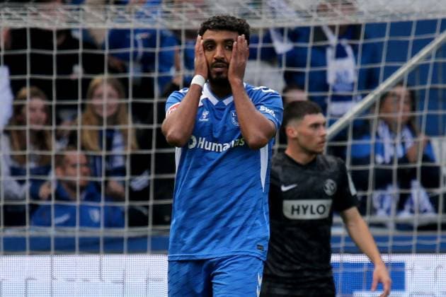 05.10.2025, xmohx, Fussball 2.Bundesliga, 1.FC Magdeburg - SV Elversberg v.l. Rayan Ghrieb (1.FC Magdeburg) Enttäuscht, traurig, frustriert (DFL DFB REGULATIONS PROHIBIT ANY USE OF PHOTOGRAPHS as IMAGE SEQUENCES and or QUASI-VIDEO) Magdeburg
