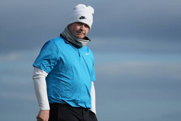 5th October 2025; The Old Course at St Andrews, Fife, Scotland; Alfred Dunhill Links Golf Championship, Final Round; Robert MacIntyre, leader of the championship, during the final round at The Old Course at St Andrews  AlecxBrown