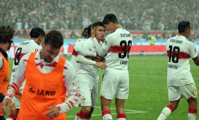 05.10.25 VfB Stuttgart - 1. FC Heidenheim Deutschland, Stuttgart, 05.10.2025, Fussball, Bundesliga, VfB Stuttgart - 1. FC Heidenheim: Bilal El Khannouss (VfB Stuttgart); Jubel Tor 1:0 El Khannouss.