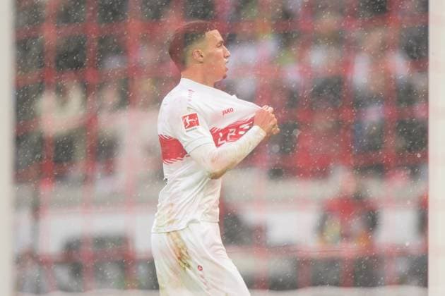 Fußball, 1. Bundesliga, 20251005, VfB Stuttgart - 1. FC Heidenheim 1846. Im Bild Bilal EL KHANNOUSS (Stuttgart, 11) Torjubel bejubelt Jubel Tor 1:0. Stuttgart MHP Arena Baden Württemberg Deutschland Copyright: Passion2Press MarkusxFischerx