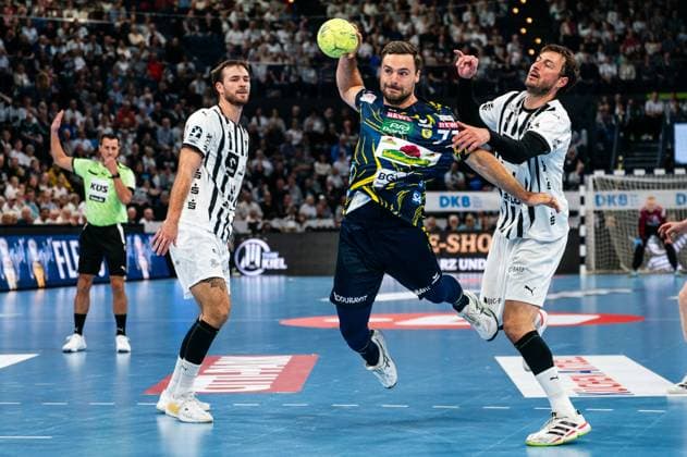 Dani Baijens (Rhein-Neckar Loewen, 77) beim Wurf, GER, THW Kiel vs Rhein-Neckar Loewen, Handball, Bundesliga, Spieltag 7, Saison 2025 2026, 05.10.2025 GER, THW Kiel vs Rhein-Neckar Loewen, Handball, Bundesliga, Spieltag 7, Saison 2025 2026, 05.10.2025 Kiel Copyright: xEibner-Pressefoto MaxxVincenx EP_MVN