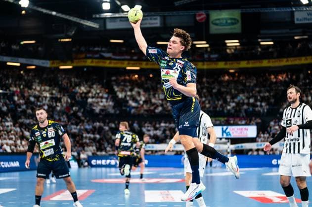David More (Rhein-Neckar Loewen, 15) beim Wurf, GER, THW Kiel vs Rhein-Neckar Loewen, Handball, Bundesliga, Spieltag 7, Saison 2025 2026, 05.10.2025 GER, THW Kiel vs Rhein-Neckar Loewen, Handball, Bundesliga, Spieltag 7, Saison 2025 2026, 05.10.2025 Kiel Copyright: xEibner-Pressefoto MaxxVincenx EP_MVN