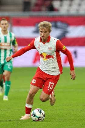 SOCCER - BL, RBS vs Rapid SALZBURG,AUSTRIA,05.OCT.25 - SOCCER - ADMIRAL Bundesliga, Red Bull Salzburg vs SK Rapid Wien. Image shows Frans Kraetzig (RBS).  GEPAxpictures xMathiasxMandl