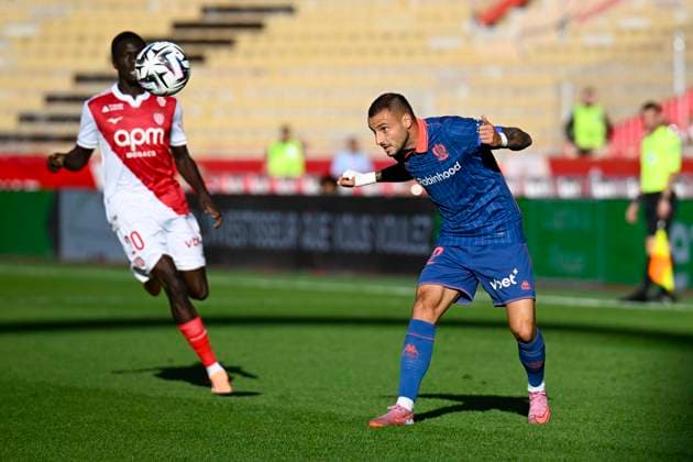 FOOTBALL : AS Monaco VS OGC Nice - Ligue 1 McDonald s - 05 10 2025 Jonathan Clauss (OGC Nice) - Ligue 1 McDonald s match between AS Monaco and OGC Nice on October 5, 2025 at the Louis II Stadium in Monaco. MonacoMonaco  Copyright: xWilliamxCannarellax