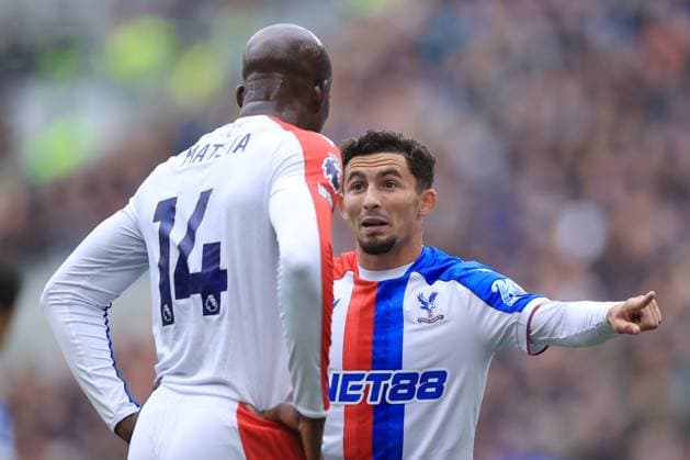 Football - Premier League - Everton v Crystal Palace 5th October 2025 - Premier League - Everton v Crystal Palace - Yeremi Pino of Crystal Palace speaks to Jean-Philippe Mateta of Crystal Palace - Photo: Simon Stacpoole Offside. Liverpool UK Copyright: xSimonxStacpoolexOffside