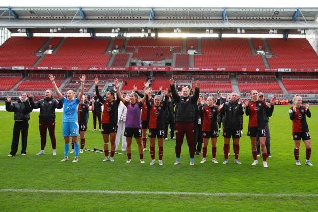 05.10.2025 - Fussball - Saison 2025 2026 - 1. Google Pixel Frauen Bundesliga - 05. Spieltag: 1. FC Nürnberg FCN ( Club Clubfrauen ) - RB Leipzig - Sportfoto Zink DCDE - xdcxdex - Jubel Freude nach Spielende