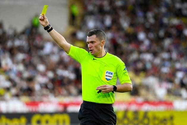 FOOTBALL : AS Monaco VS OGC Nice - Ligue 1 McDonald s - 05 10 2025 Referee Willy Delajod during the Ligue 1 McDonald™s match between AS Monaco and OGC Nice on October 5, 2025 at the Louis II Stadium in Monaco. MonacoMonaco  Copyright: xWilliamxCannarellax