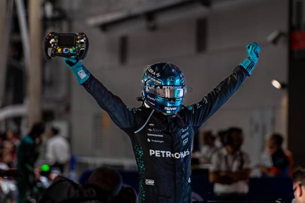 Formel 1 GP Singapur. Sonntag, 05.10.2025 George Russell 63, Mercedes-AMG Petronas F1 Team; Formel 1 GP Singapur. Sonntag, 05.10.2025 Copyright: xBEAUTIFULxSPORTS Erlhofx