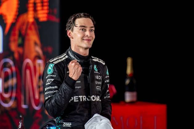 Formel 1 GP Singapur. Sonntag, 05.10.2025 George Russell 63, Mercedes-AMG Petronas F1 Team; Formel 1 GP Singapur. Sonntag, 05.10.2025 Copyright: xBEAUTIFULxSPORTS Erlhofx