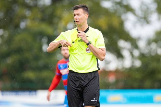 Fussball I Herren I Saison 2025-2026 I Regionalliga Nord I 13. Spieltag I SV Drochtersen-Assel - Hannover 96 II I 05.10.2025 Schiedsrichter Leon Röpke Drochtersen Kehdinger Stadion Niedersachsen Deutschland Copyright: xLobeca JörgxStruwex