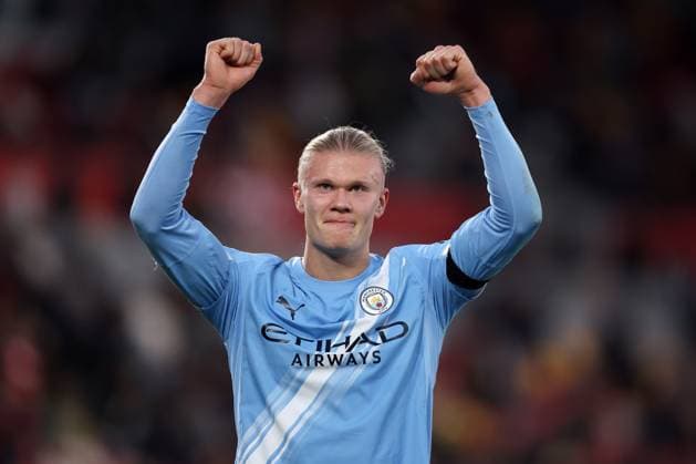 London, England, 5th October 2025. Erling Haaland of Manchester City celebrates after the Brentford vs Manchester City Premier League match at Gtech Community Stadium, London. Picture credit should read: Paul Terry Sportimage EDITORIAL USE ONLY. No use with unauthorised audio, video, data, fixture lists, club league logos or live services. Online in-match use limited to 120 images, no video emulation. No use in betting, games or single club league player publications. SPI_030_PT_Brentford_Man_City SPI-4202-0030