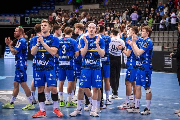 Geknickte Stimmung beim TVB Stuttgart - Mitte: Kasper Thorsen Lien (TVB Stuttgart, 07) GER, TVB 1898 Stuttgart - MT Melsungen, DAIKIN HBL, Handball, Bundesliga, 7. Spieltag, Spielzeit 2025 2026, 05.10.2025 GER, TVB 1898 Stuttgart - Frisch Auf! Goeppingen, DAIKIN HBL, Handball, Bundesliga, 7. Spieltag, Spielzeit 2025 2026, 05.10.2025 Stuttgart Copyright: xSandyxDinkelackerx EP_SDR