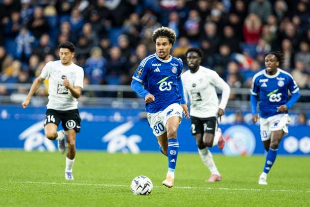 FOOTBALL: Ligue 1 Racing Strasbourg (RCS) vs Angers. 05 10 2025 Stade de la Meinau. Strasbourg - France FÃ lix LemarÃ chal 80 (RCS)  Copyright: xelyxandroxcegarrax