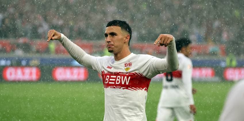 05.10.25 VfB Stuttgart - 1. FC Heidenheim Deutschland, Stuttgart, 05.10.2025, Fussball, Bundesliga, VfB Stuttgart - 1. FC Heidenheim: Bilal El Khannouss (VfB Stuttgart); Jubel Tor 1:0 El Khannouss.