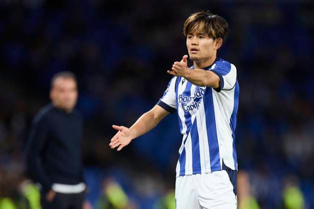 Real Sociedad v Rayo Vallecano - LaLiga EA Sports Takefusa Kubo of Real Sociedad reacts during the LaLiga EA Sports match between Real Sociedad and Rayo Vallecano at Anoeta on October 5, 2025, in San Sebastian, Spain. San Sebastian Anoeta Basque Country Spain RL_RSOvRAYV_000110 Copyright: xRicardoxLarreinax