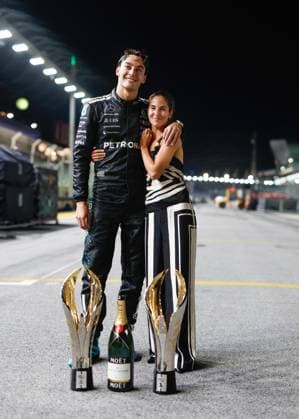 63 George Russell (GBR, Mercedes-AMG Petronas F1 Team) and his girlfriend Carmen Montero Mundt, F1 Grand Prix of Singapore at Marina Bay Street Circuit on October 5, 2025 in Singapore, Singapore. (Photo by HOCH ZWEI) Singapore Singapore *** 63 George Russell GBR, Mercedes AMG Petronas F1 Team and his girlfriend Carmen Montero Mundt, F1 Grand Prix of Singapore at Marina Bay Street Circuit on October 5, 2025 in Singapore, Singapore Photo by HOCH ZWEI Singapore Singapore