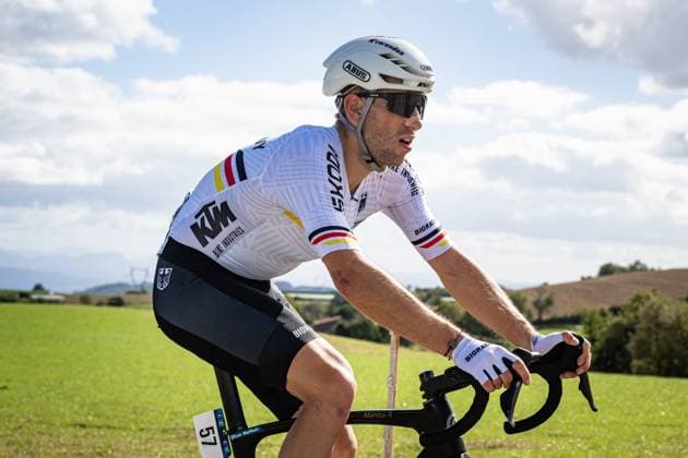 Oliver MATTHEIS: UEC Road cycling, Rad, Radsport, Strasse European Championships - Ardeche 2025 Oliver MATTHEIS ( GER ) Germany Querformat - quer - horizontal - Landscape - Event Veranstaltung: UEC Road Cycling European Championships 2025 Ardeche - Category Kategorie: Cycling - Road Cycling European Championships - Road Race Elite Men - Location Ort: Europe France - Valence - Discipline: Road Race ( RR ) - Distance: 202,5 km - Date Datum: 05.10.2025 Sunday Day 5 -