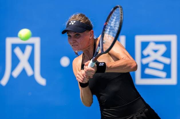 WUHAN, CHINA - OCTOBER 06: Dayana Yastremska of Ukraine returns a shot in the Women s Singles Round of 64 match against Laura Siegemund of Germany on day 3 of 2025 Wuhan Open at Optics Valley International Tennis Center on October 6, 2025 in Wuhan, Hubei Province of China.  Copyright: xVCGx 111595396594