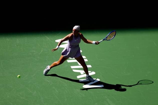 WUHAN, CHINA - OCTOBER 06: Diana Shnaider returns a shot in the Women s Singles Round of 64 match against Katerina Siniakova of Czech Republic on day 3 of 2025 Wuhan Open at Optics Valley International Tennis Center on October 6, 2025 in Wuhan, Hubei Province of China.  Copyright: xVCGx 111595400579