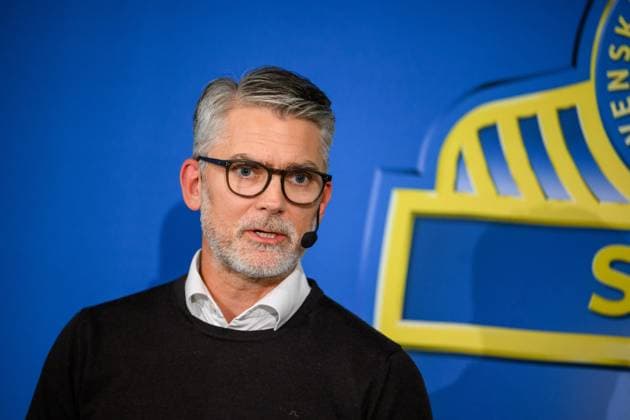 Fußball, Schwedens Fußballverband SvFF präsentiert Generalsekretär Niclas Carlen 251006 Niclas CarlnÃ n, blivande Generalsekreterare för Svenska Fotbollförbundet, under en pressträff den 6 oktober 2025 i Stockholm. Copyright: JESPERxZERMAN BB251006JZ014