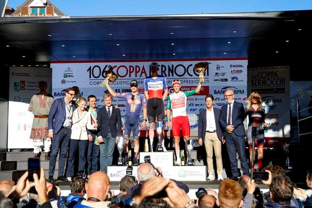 Coppa Bernocchi 2025 Coppa Bernocchi 2025 - 106th Edition - Legnano - Legnano 191,6 km - 06 10 2025 - Dorian Godon (FRA - Decathlon AG2R La Mondiale Team) - Tobias Lund Andresen (DNK - Team Picnic PostNL) - Giovanni Lonardi (ITA Team Polti VisitMalta) - photo Alessandro Perrone SprintCyclingAgency 2025 Legnano Italy  Copyright: xAlessandroxPerronex xSprintcyclingagencyx