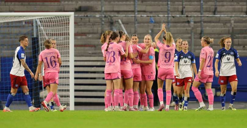 Foto : Torjubel beim 0-2 durch Valesca Ampoorter (Hoffenheim) Fussball Damen Bundesliga am Mo. 06.10.2025 Hamburger SV - TSG Hoffenheim