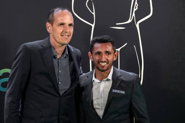 Fussball Österreich - Das Fest Der SpielerInnen, 29. Bruno Gala im Globe Wien Marx-Halle (Wien, Österreich): Ronivaldo (Blau-Weiß Linz, nominiert für die Kategorie Spieler der Saison - Admiral Bundesliga) Copyright: xLukasxBierederx