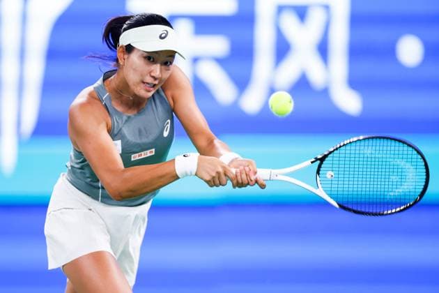 WUHAN, CHINA - OCTOBER 06: Moyuka Uchijima of Japan competes in the Women s Singles Round of 64 match against Wang Xinyu of China on day 3 of 2025 Wuhan Open at Optics Valley International Tennis Center on October 6, 2025 in Wuhan, Hubei Province of China.  Copyright: xVCGx 111595463855
