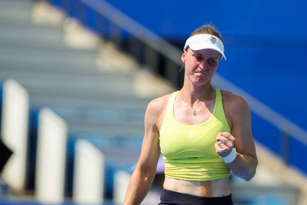 WUHAN, CHINA - OCTOBER 07: Liudmila Samsonova reacts in the Women s Singles Round of 64 match against Emiliana Arango of Colombia on day 4 of 2025 Wuhan Open at Optics Valley International Tennis Center on October 7, 2025 in Wuhan, Hubei Province of China.  Copyright: xVCGx 111595613591