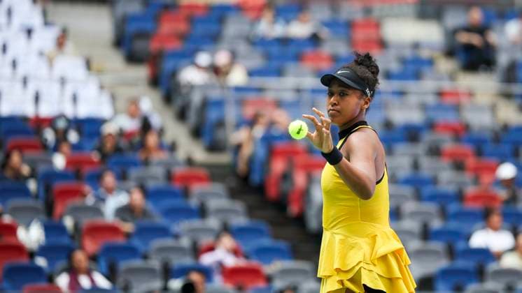 WUHAN, CHINA - OCTOBER 07: Naomi Osaka of Japan returns a shot in the Women s Singles Round of 64 match against Leylah Fernandez of Canada on day 4 of 2025 Wuhan Open at Optics Valley International Tennis Center on October 7, 2025 in Wuhan, Hubei Province of China.  Copyright: xVCGx 111595619481