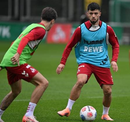07.10.2025, xophax, Fussball , Fussball-Bundesliga 1.FC Köln Saison 2025 2026 Training Denis Huseinbasic und Jusuf Gazibegovic, rechts (DFL DFB REGULATIONS PROHIBIT ANY USE OF PHOTOGRAPHS as IMAGE SEQUENCES and or QUASI-VIDEO) Koeln