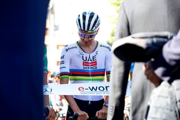 Tre Valli Varesine 2025 Cycling Race VARESE, ITALY - OCTOBER 07 : Tadej Pogacar (SLO - UAE Team Emirates - XRG) during the Tre Valli Varesine an UCI Class 1.pro one day cycling road race for Men Elite of 203.2 km with start in Busto Arsizio and finish in Varese on October 7, 2025 in Varese, Italy, 07 10 2025 ( Photo Alessandro Perrone SprintCyclingAgency Photo News Varese Italy  Copyright: xAlessandroxPerronex xSprintcyclingagencyx