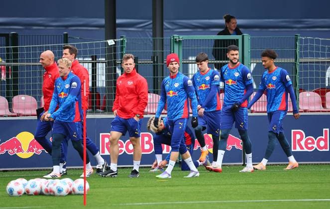 RB Leipzig - Training Bundesliga Leipzig, 07.10.2025, RB Leipzig Trainingszentrum,Fußball Bundesliga , RB Leipzig - Training. , Im Bild: Timo Werner (mitte, 36, RB Leipzig) ,
