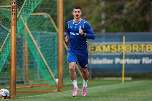 Mateusz Zukowski (1. FC Magdeburg,22) - 2. Fußball Bundesliga Saison 2025-2026 Training 1. FC Magdeburg an der Avnet Arena in Magdeburg - Fußball,Mann,Männer,Deutschland,07.10.2025