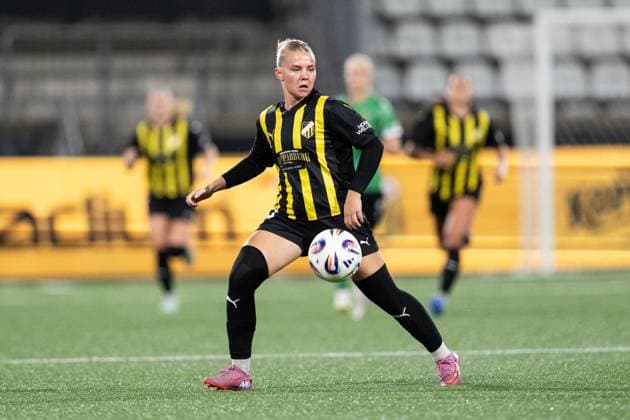 251007 Matilda NildÃ n of Häcken during the Uefa Women s Europa Cup football match between Häcken and Katowice on October 7, 2025 in Gothenburg. Photo: Daniel Stiller BILDBYRAN kod DS DS0515 fotboll football soccer fotball europa cup häcken katowice uefa womenÂ s europa cup dam bbeng Copyright: DANIELxSTILLER BB251007DS036