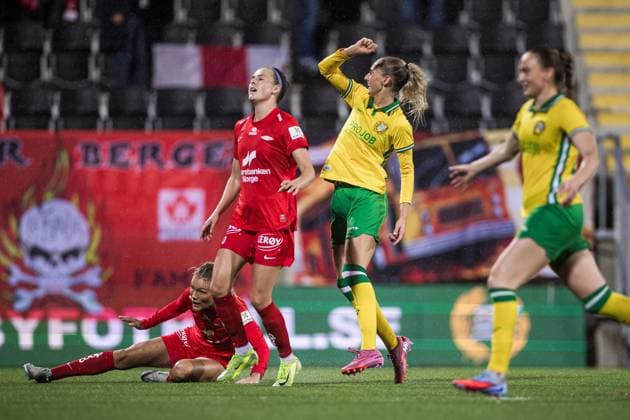 251007 Ellen Wangerheim of Hammarby celebrates after 3-0 during the UEFA Women s Europa Cup football match between Hammarby and Brann on October 7, 2025 in Stockholm. Photo: Kenta Jönsson BILDBYRAN COP 210 KJ0277 fotboll football soccer fotball uefa womens europa cup hammarby brann women dam bbeng jubel Copyright: KENTAxJÖNSSON BB251007KJ064